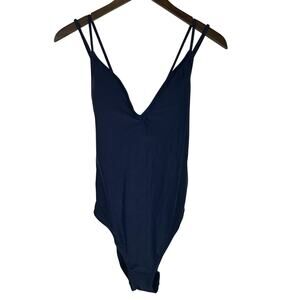 NWOT Hurley Women's One Piece Cross Back Swimsuit Sz XL Navy Blue